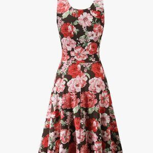 Fit and Flare Floral Sleeveless Dress NWOT